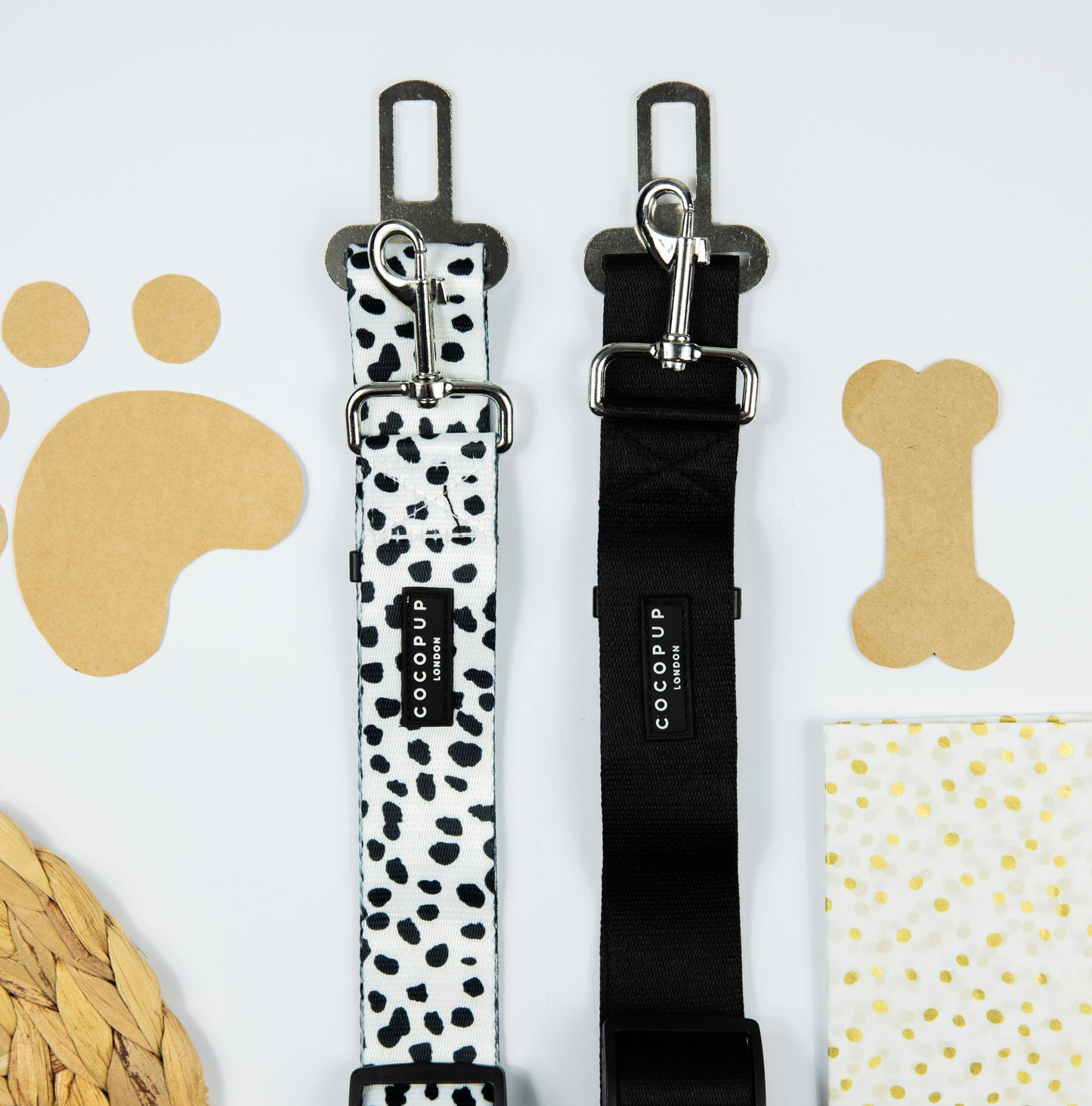 Cocopup Seat Belt Restraint - Monochrome Spots