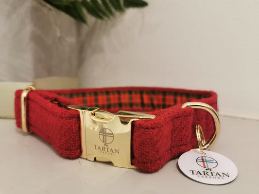 Tartan Terrors - Harris Tweed Red Collar