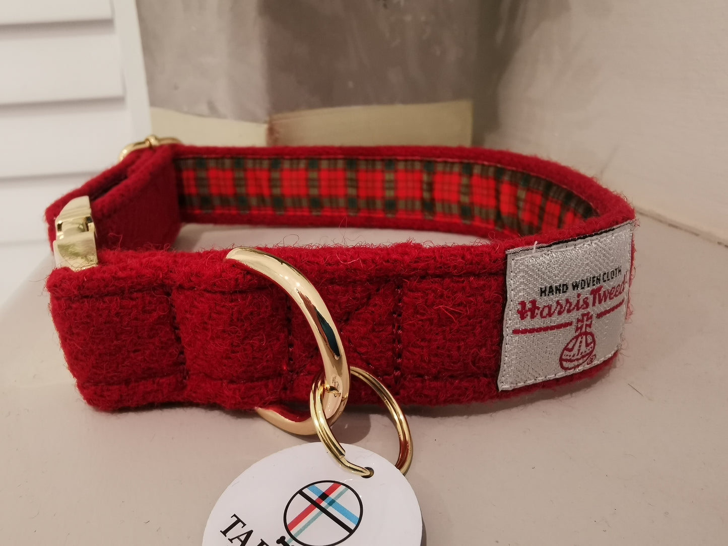 Tartan Terrors - Harris Tweed Red Collar