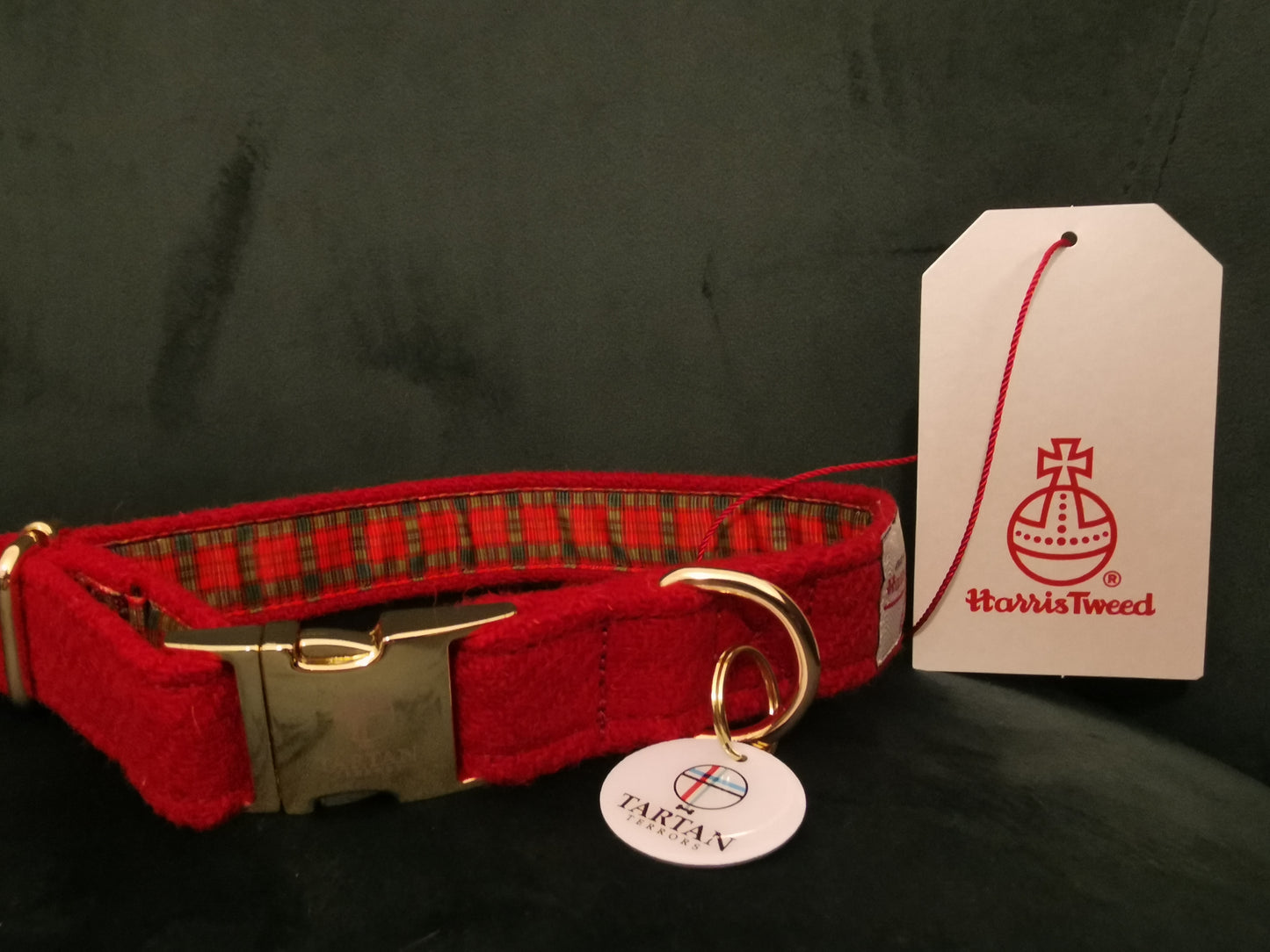 Tartan Terrors - Harris Tweed Red Collar