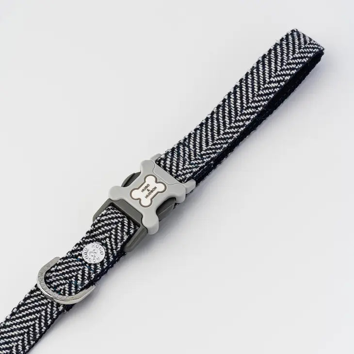 Hugo & Hudson Tweed Dog Lead - Navy Herringbone