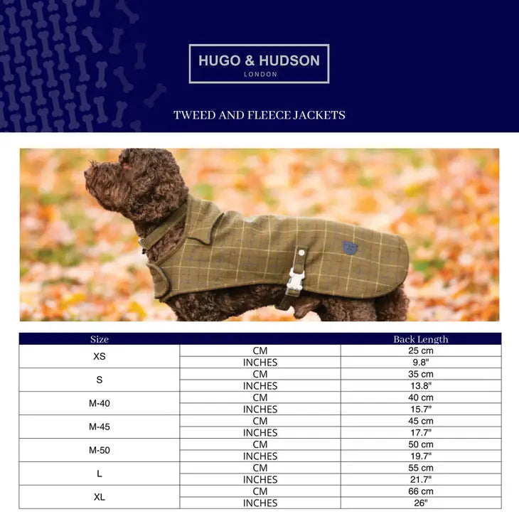 Hugo & Hudson - Pink Checked Tweed Dog Coat Jacket