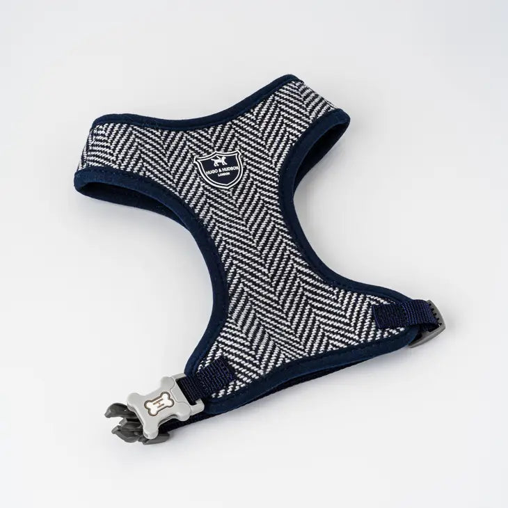 Hugo & Hudson Tweed Dog Harness - Navy Herringbone