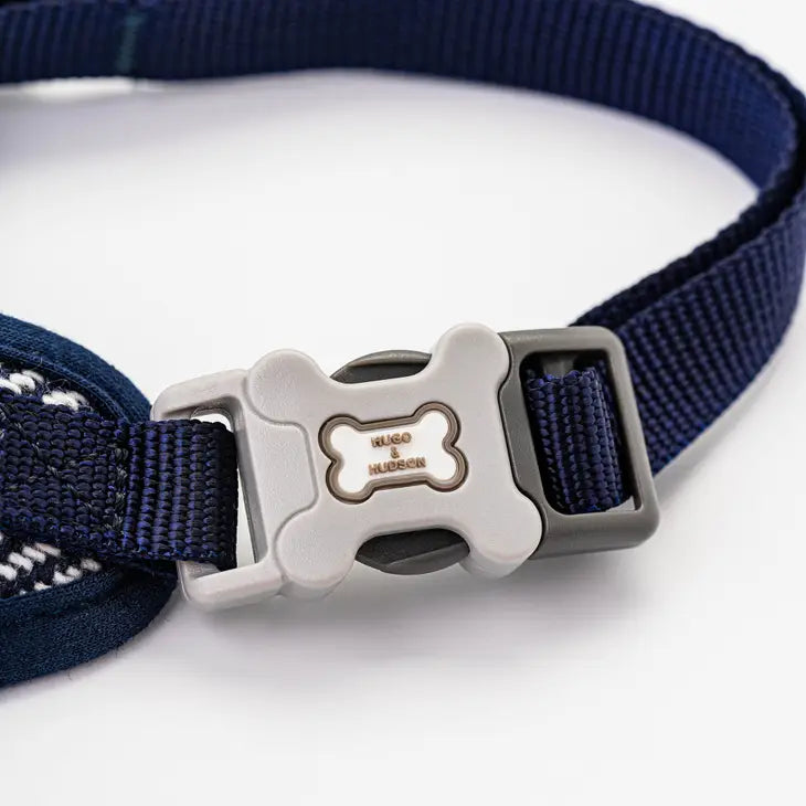 Hugo & Hudson Tweed Dog Harness - Navy Herringbone